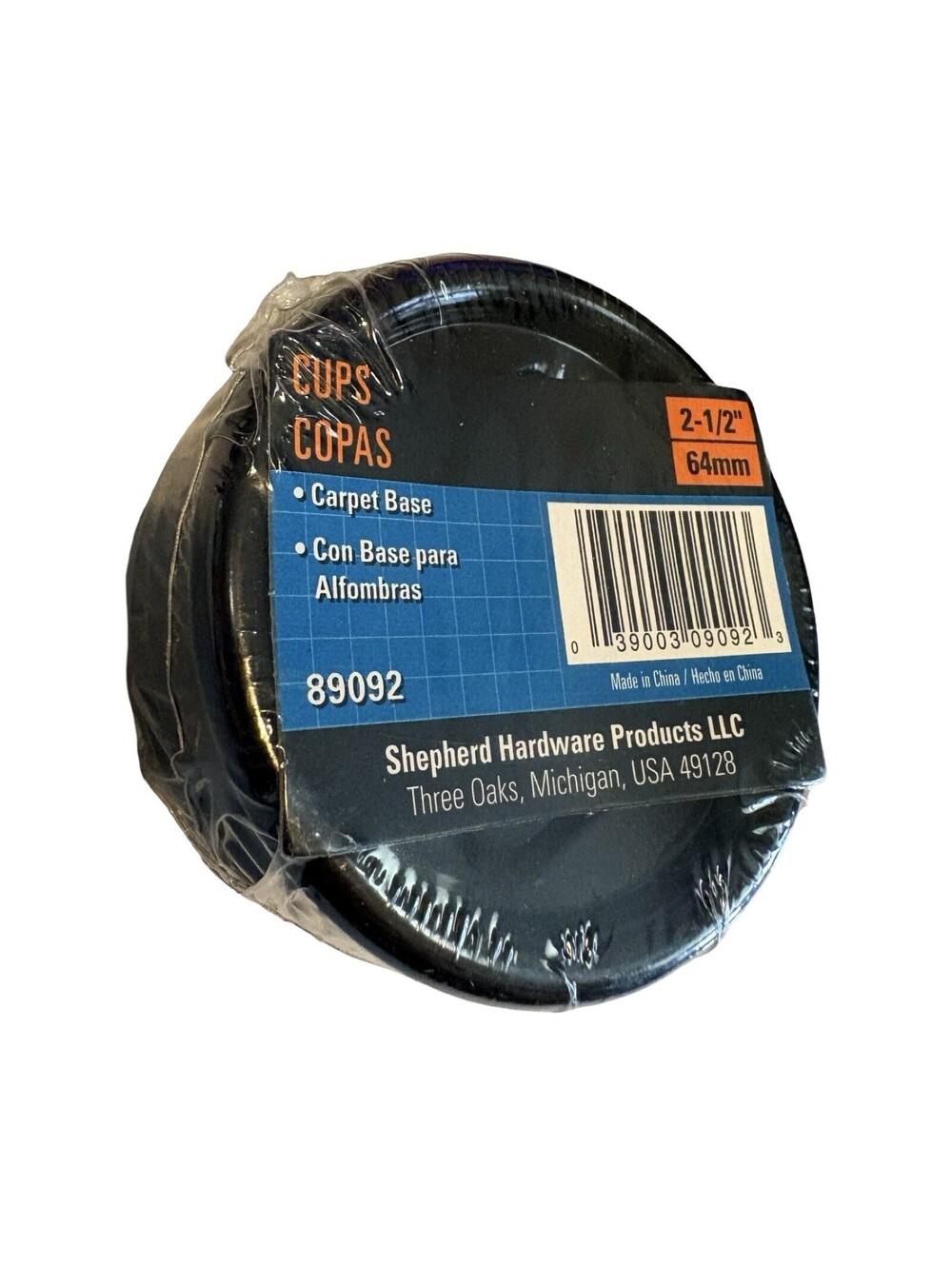 Shepherd Hardware 9092 2-1/2-Inch Carpet Base Furniture Cups, 4-Pack